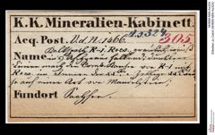Etiketten zu Calcit (NHMW-MIN-As324)